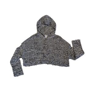 URBAN OUTFITTERS Cropped Knit Zip Hoodie‎ Raw Edges Women's Small